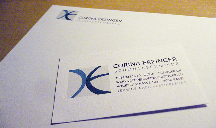 Corina Erzinger, Schmuckschmiede: Letterhead and Card