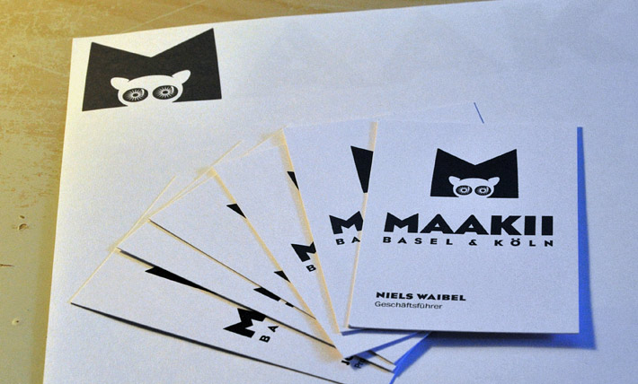 MAAKII letterhead and business cards