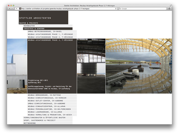 Website Stettler Architekten